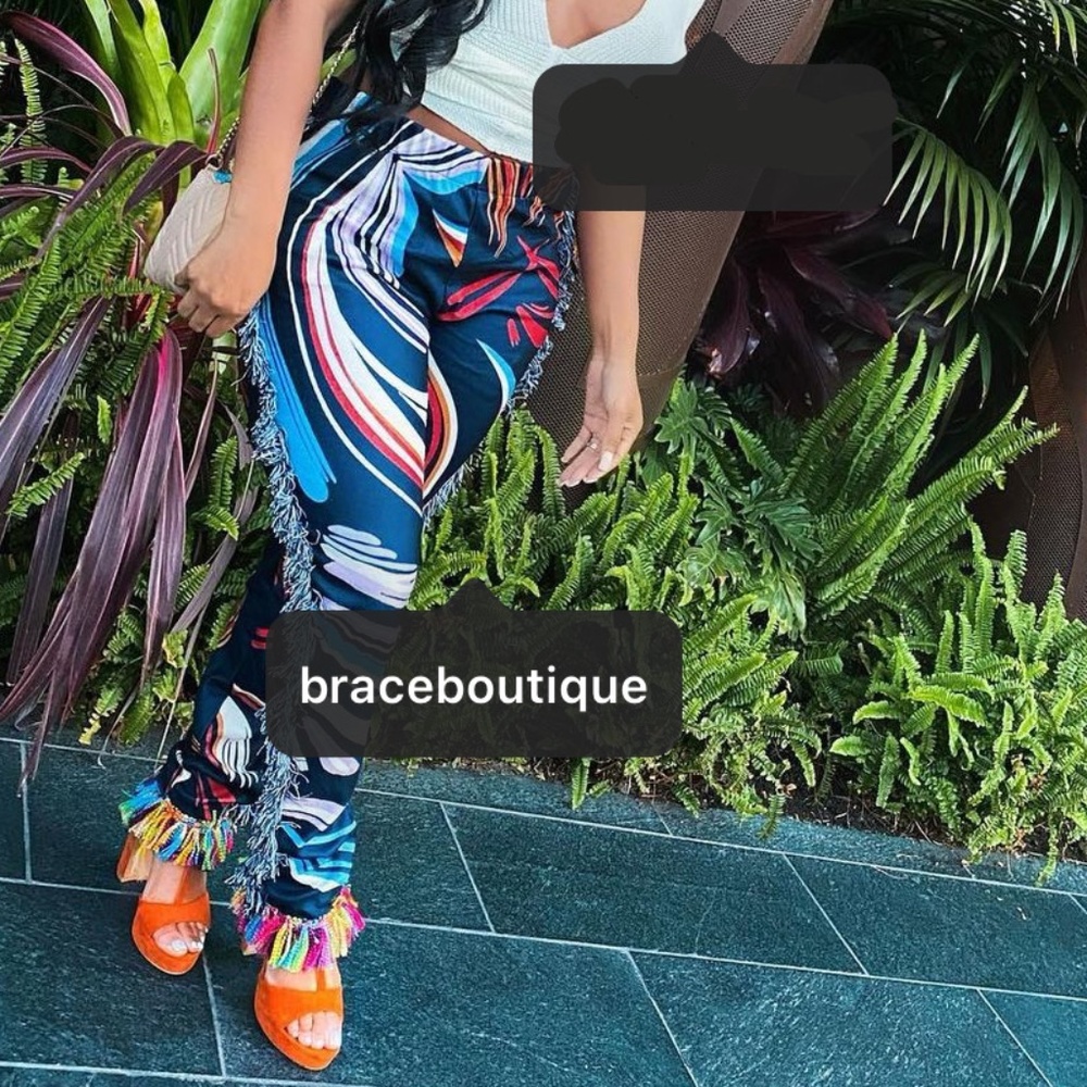 Navy Blue Tassle Pants